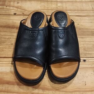 Ariat Black Leather Slip On Sandals 8B STYLE 95265